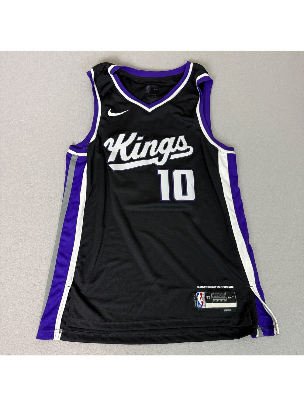 Nike Sacramento Kings DeRozan #10 Icon Edition Swingman Jersey Black Size 52 XL